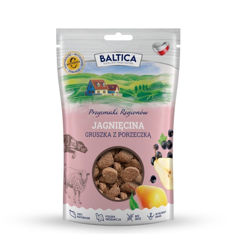 Pasje priboljški BALTICA Przysmaki regionów Jagnjetina z jabolkom in meto - 100g