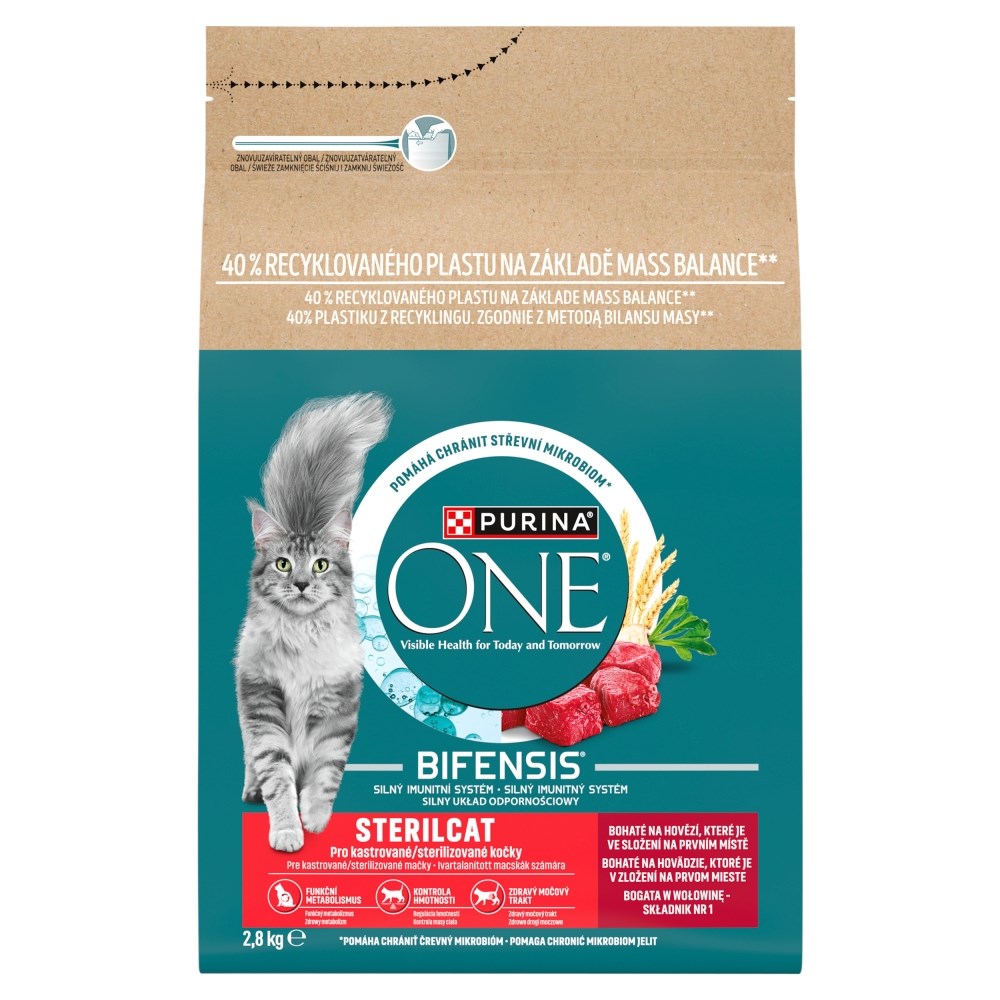 PURINA One Bifensis Sterilcat hrana za sterilizirane/kastrirane mačke z govedino, 2,8 kg