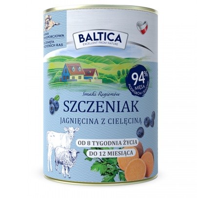 BALTICA Smaki regionów Pasja - mokra hrana za pse, jagnjetina z teletino, 400g
