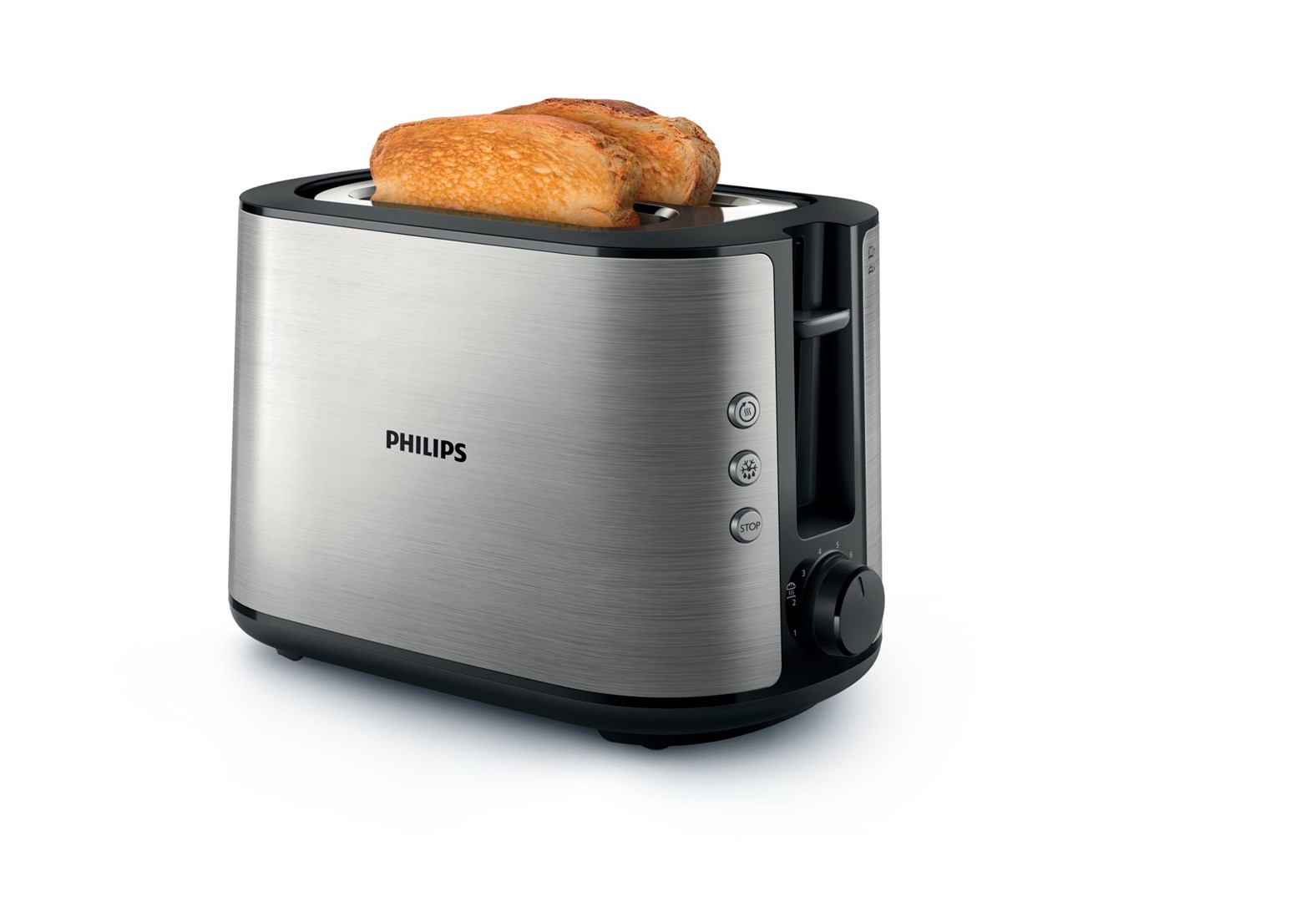 Pключения Philips Viva Collection HD2650/90, toaster, 2 rezini, 950 W, črna/nerjaveče jeklo
