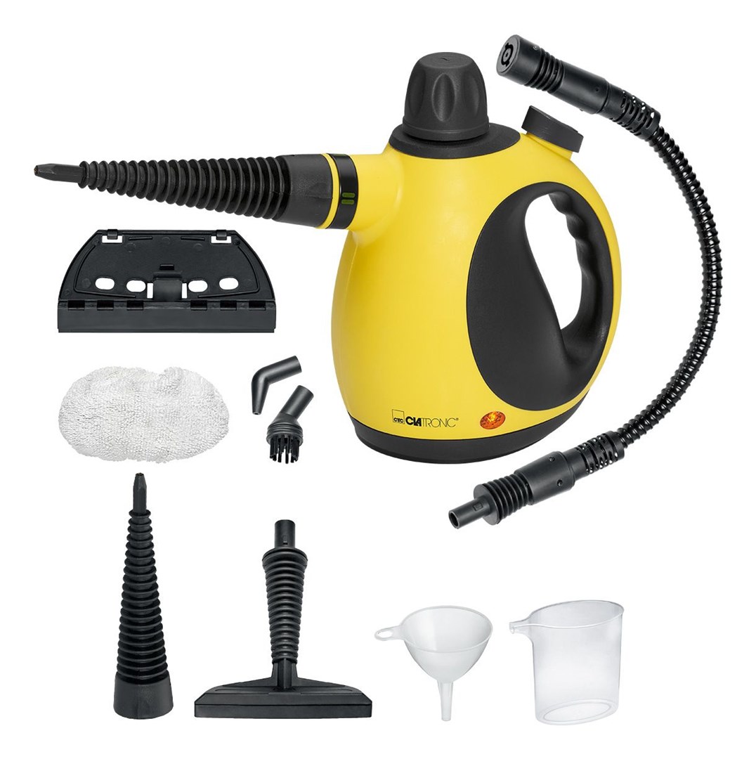 Clatronic DR 3653 prenosni parni čistilnik, 0,25 L, 1050 W, črn/rumen