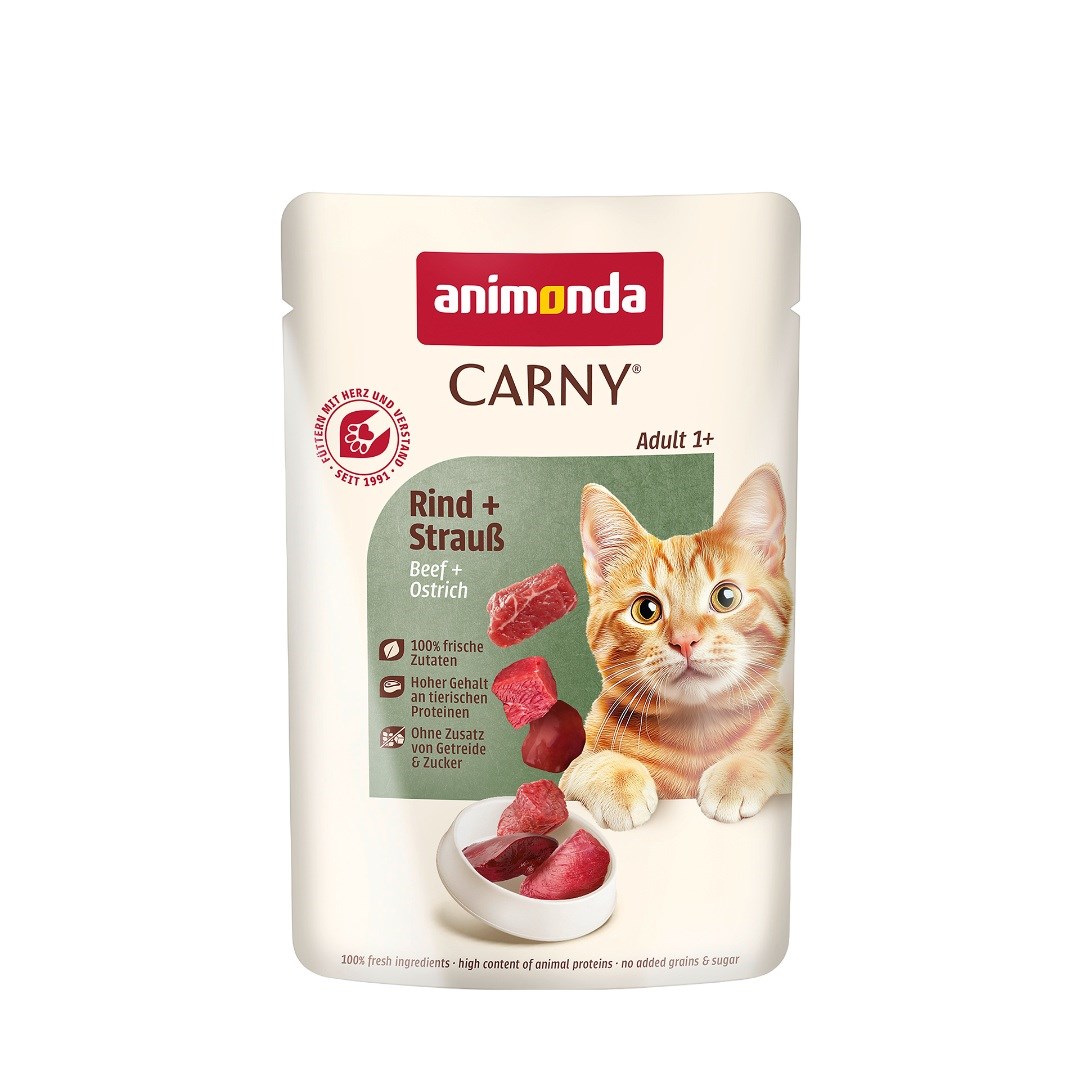ANIMONDA Carny Adult govedina in noj - Mokra hrana za mačke, 85g