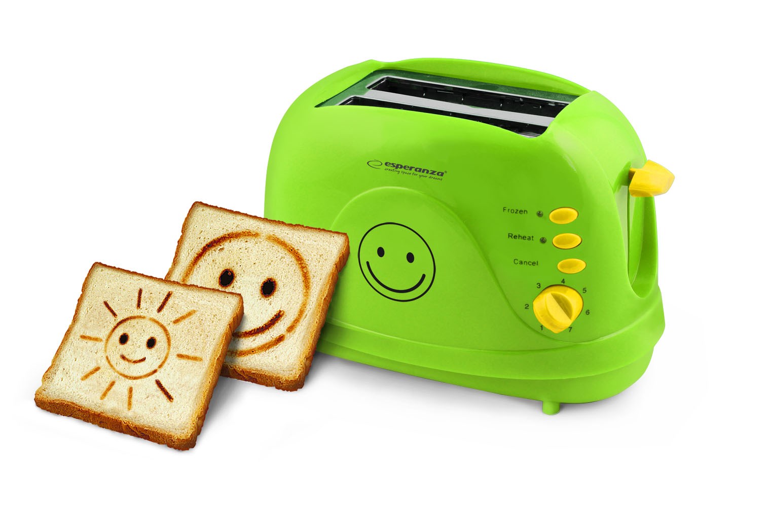 Esperanza EKT003 toaster, 750W, zelen, 2 srebrni reži