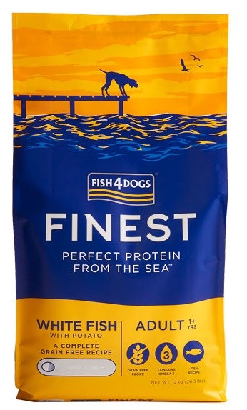 FISH4DOGS Finest Ocean White fish M/L pasja hrana 12kg