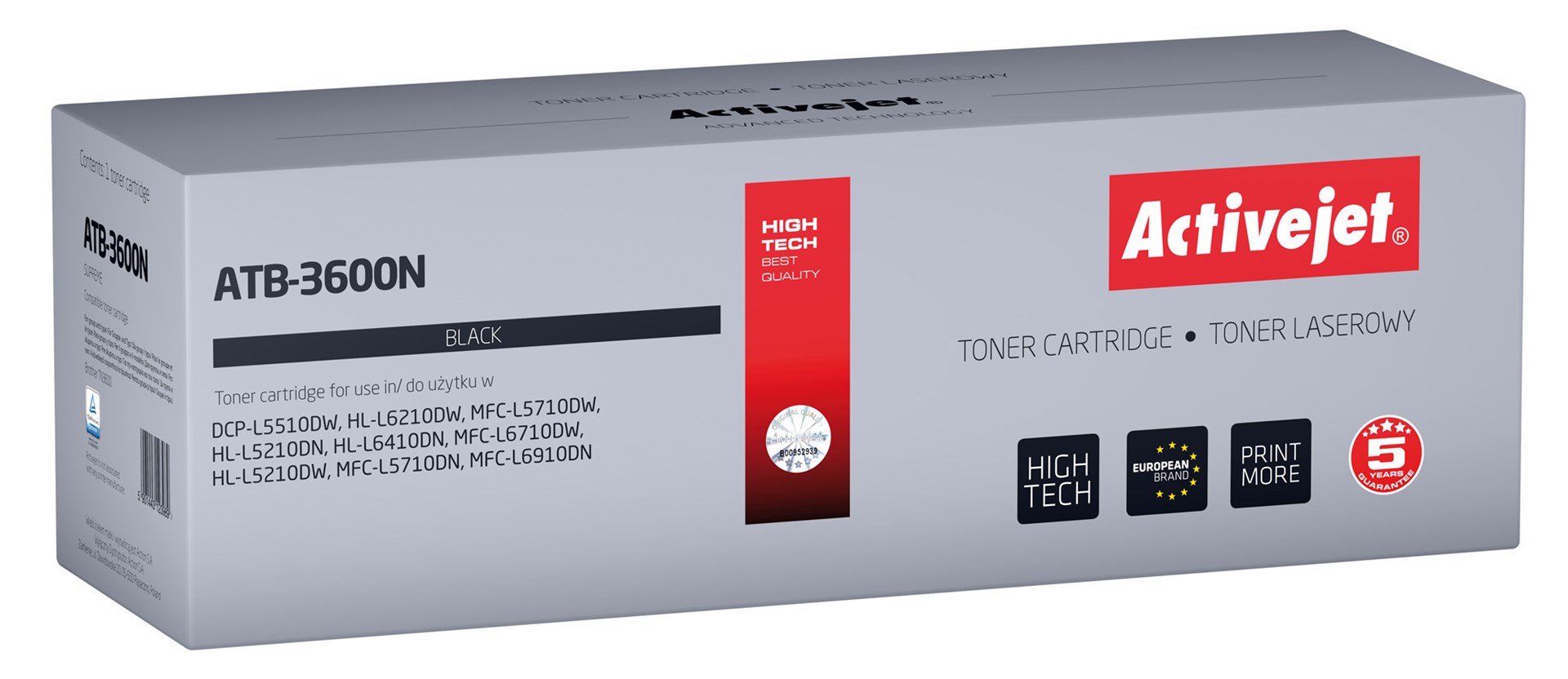 Activejet ATB-3600N toner za Brother tiskalnike, nadomestilo Brother TN3600, Supreme, 3000 strani, črna