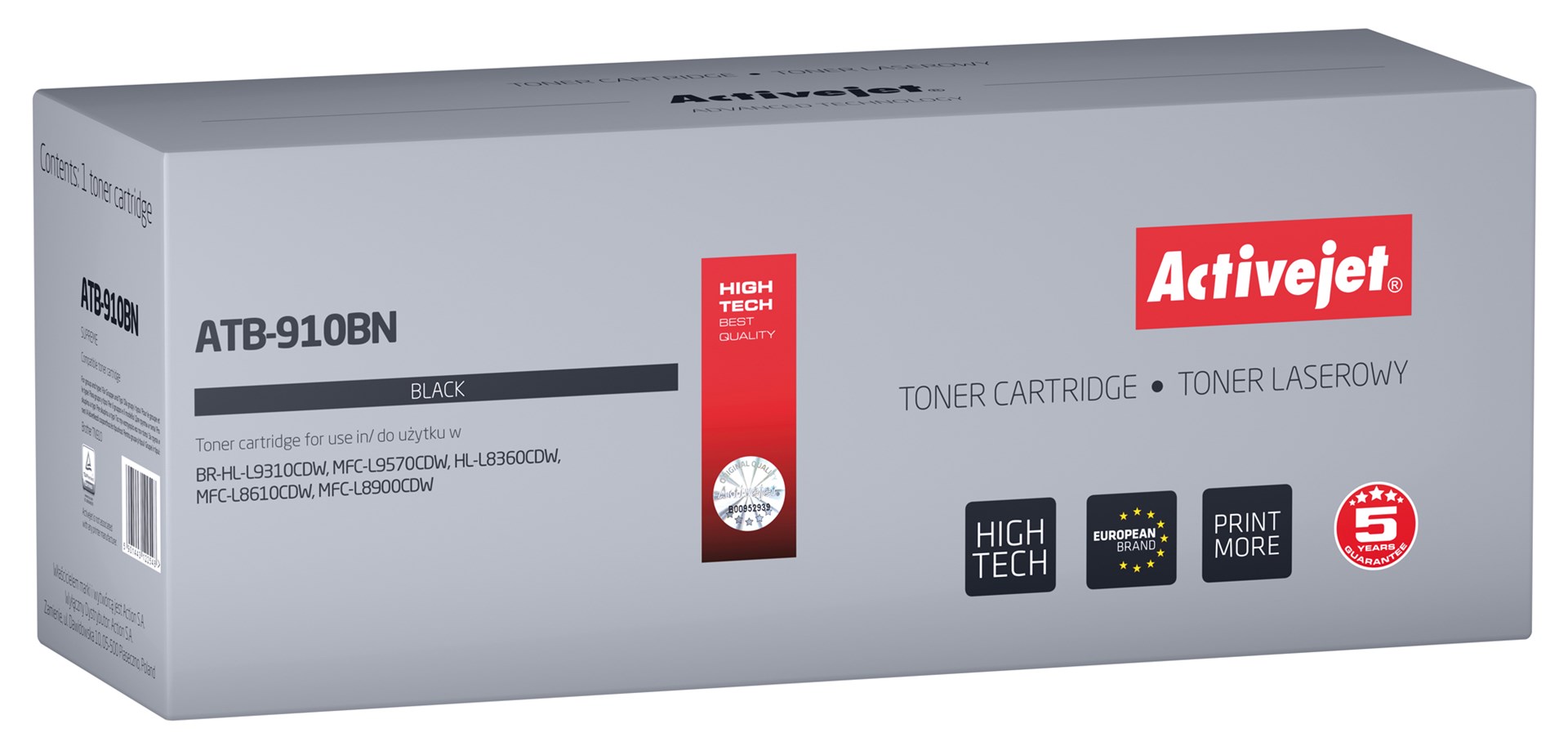 Nadomestni toner Activejet ATB-910BN (Brother TN-910BK), črn, 9000 strani