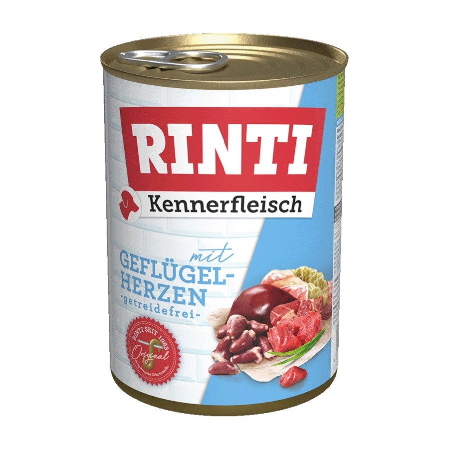 RINTI Kennerfleisch Piščančja srca - Mokra hrana za pse - 400 g