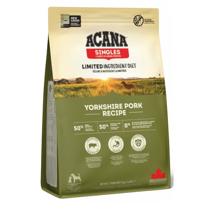 ACANA Singles Mono Yorkshire Pork – Suha hrana za pse, 2kg, s svinjskim mesom