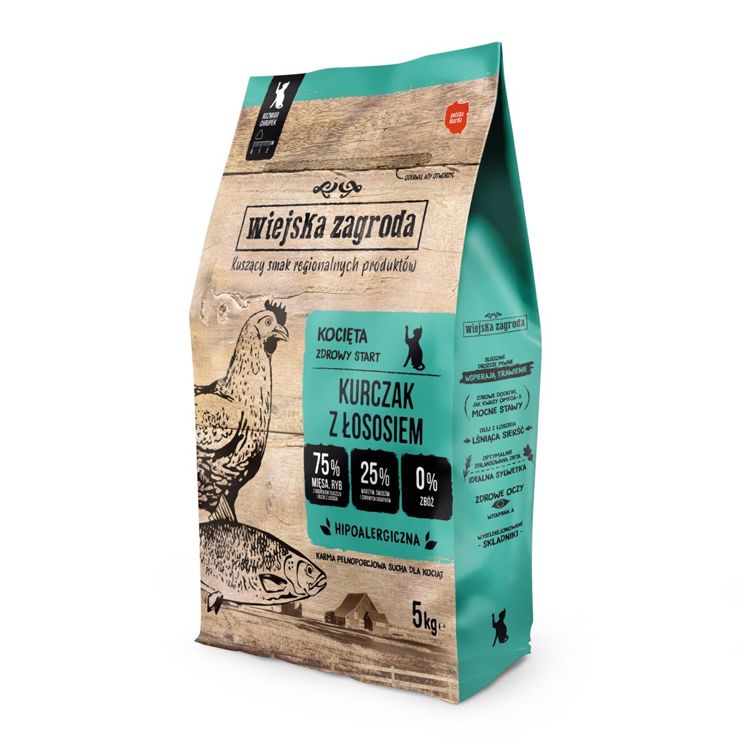 WZA Mačja hrana, piščanec s lososom, 5 kg