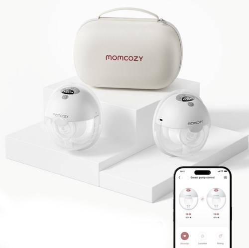 MOMCOZY M5 Prsna črpalka z nadzorom preko aplikacije, siv komplet