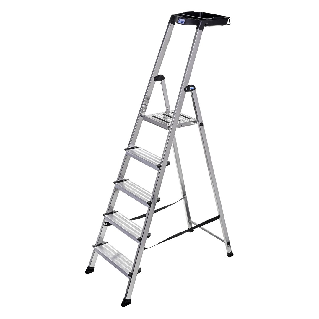 Krause Secury Aluminum 5-stopenjska lestev, srebrna