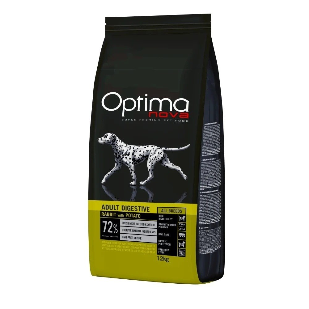Suha pasja hrana Optimanova Adult Rabbit & Potato - za odrasle pse, 12 kg