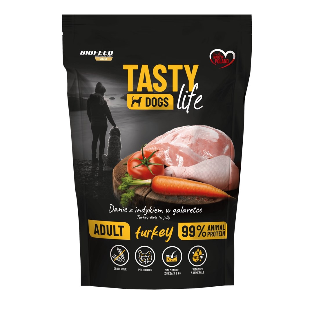 BIOFEED Tasty Dogs Life s puranom - mokra hrana za pse - 500g