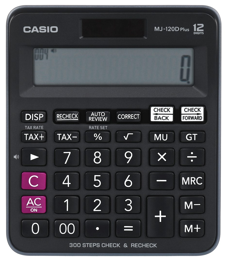 CASIO MJ-120D PLUS Črn Namizni Kalkulator, 12 mestni