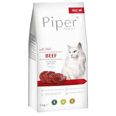 DOLINA NOTECI Piper govedina suha hrana za odrasle mačke, 3 kg