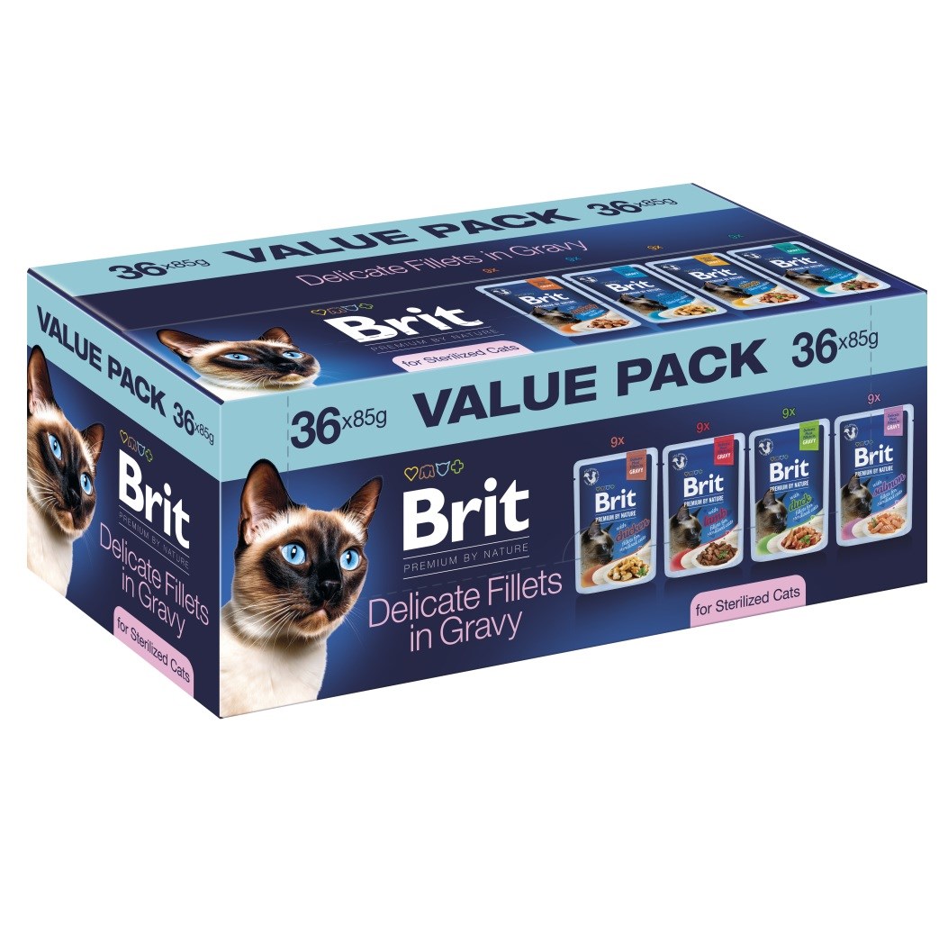 BRIT Premium sterilizirane ribje filete v omaki, 36x85g
