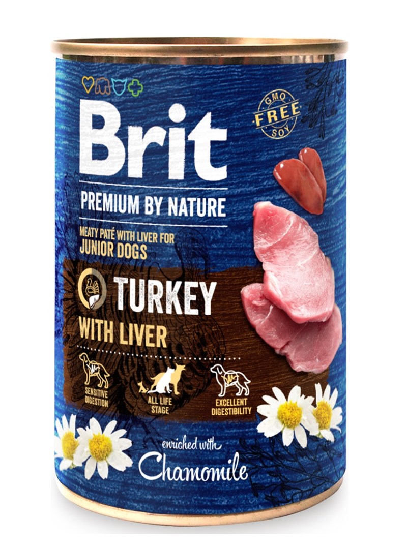 BRIT Premium by nature Junior Turkey with Liver - mokra hrana za mladiče, 400g