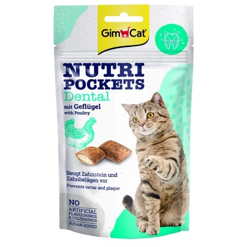 GIMCAT Nutri pockets Dental Poultry - priboljški za mačke - 60g