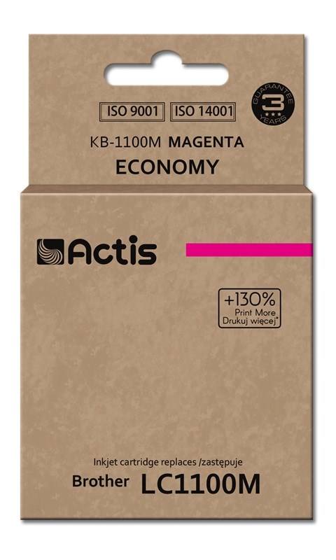 Actis KB-1100M Ink (nadomestilo za Brother LC1100M/980M), standardna, 19 ml, magenta