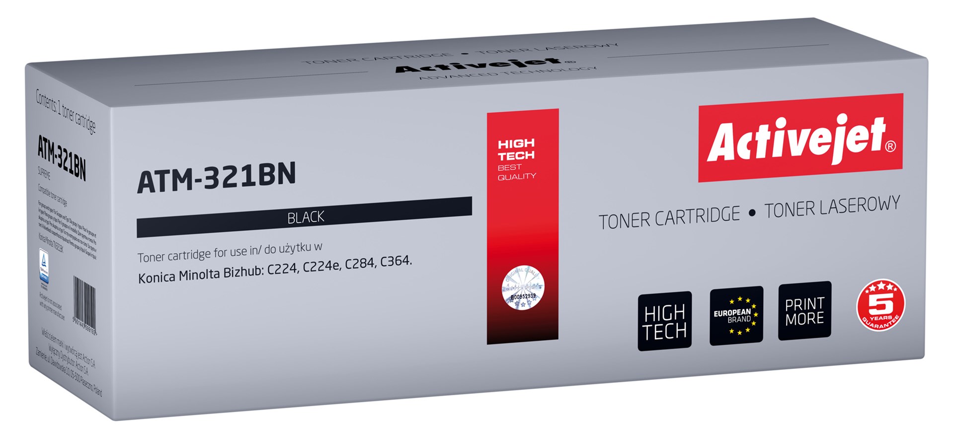 Activejet ATM-321BN toner (nadomestni za Konica Minolta TN321K), črn, 27.000 strani