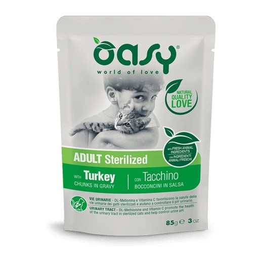 OASY Chunks in gravy Sterilized Turkey - mokra hrana za sterilizirane mačke s težo