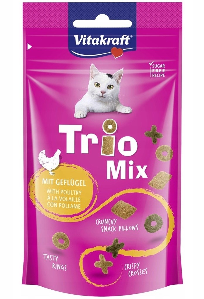 VITAKRAFT Trio Mix perutnina - priboljški za mačke - 60g