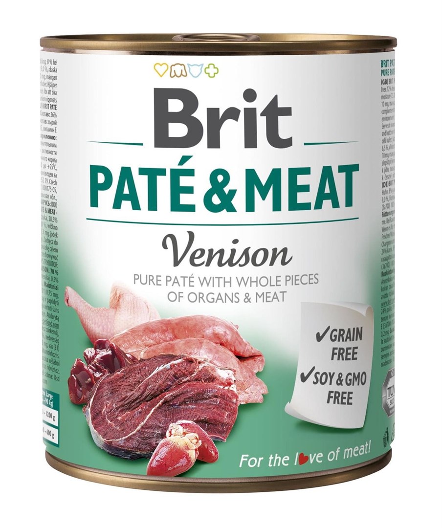 BRIT Paté & Meat z divjačino mokra hrana za pse, 800g