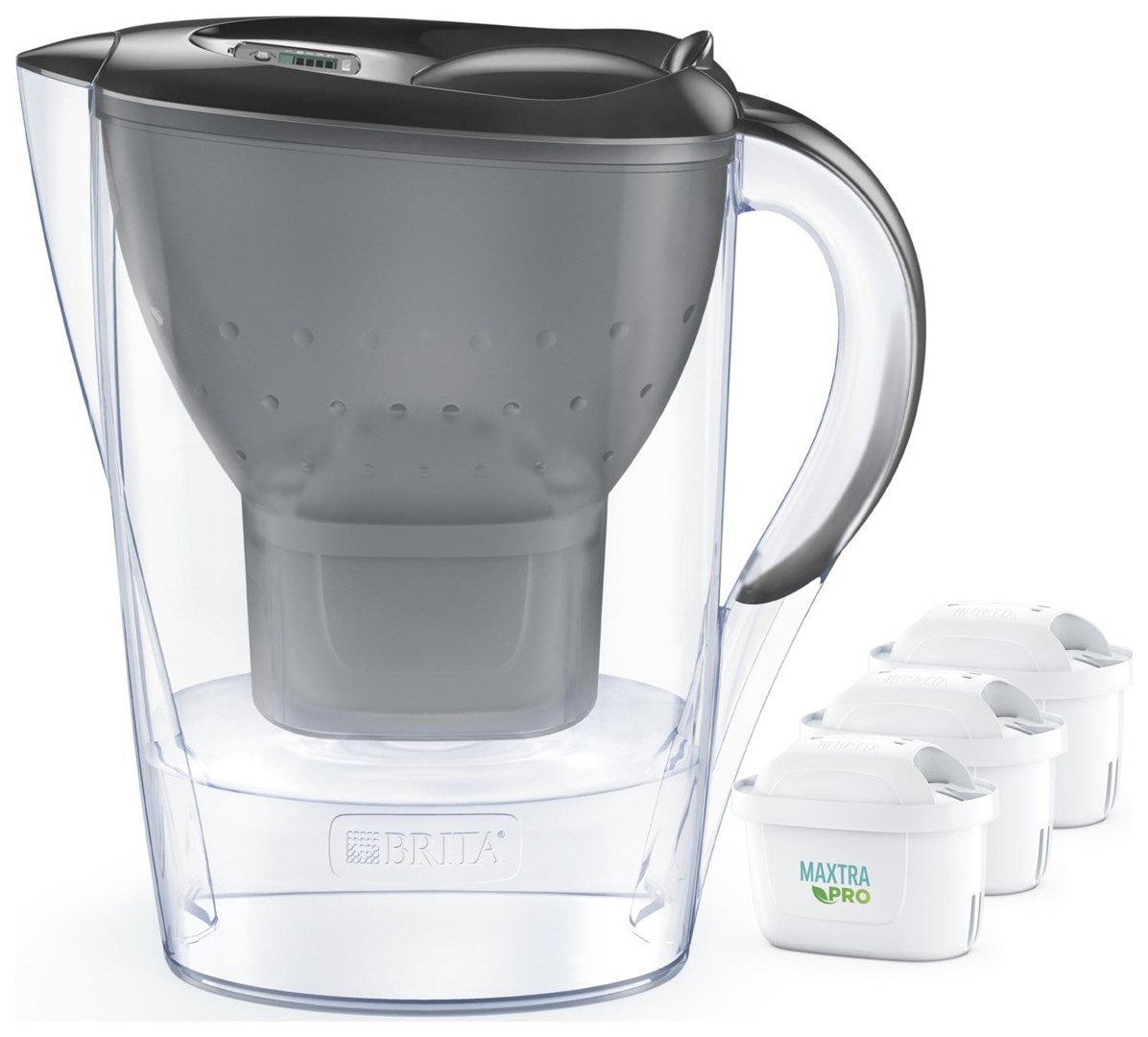 Brita Marella filter vrč s 3 filtri Maxtra Pro PP, 2,4 L, siv