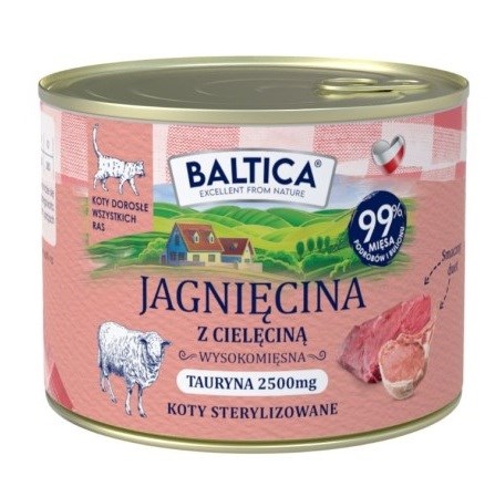 BALTICA Smaki regionów Jagnjetina z teletino - mokra hrana za mačke - 185g