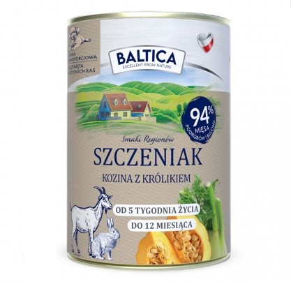 BALTICA Smaki regionów Puppy Goat with rabbit - mokra hrana za pse - 400g