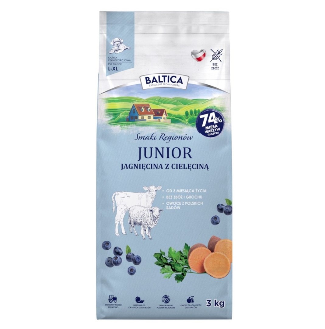 BALTICA Smaki regionów Junior Jagnjetina z teletino 3 kg