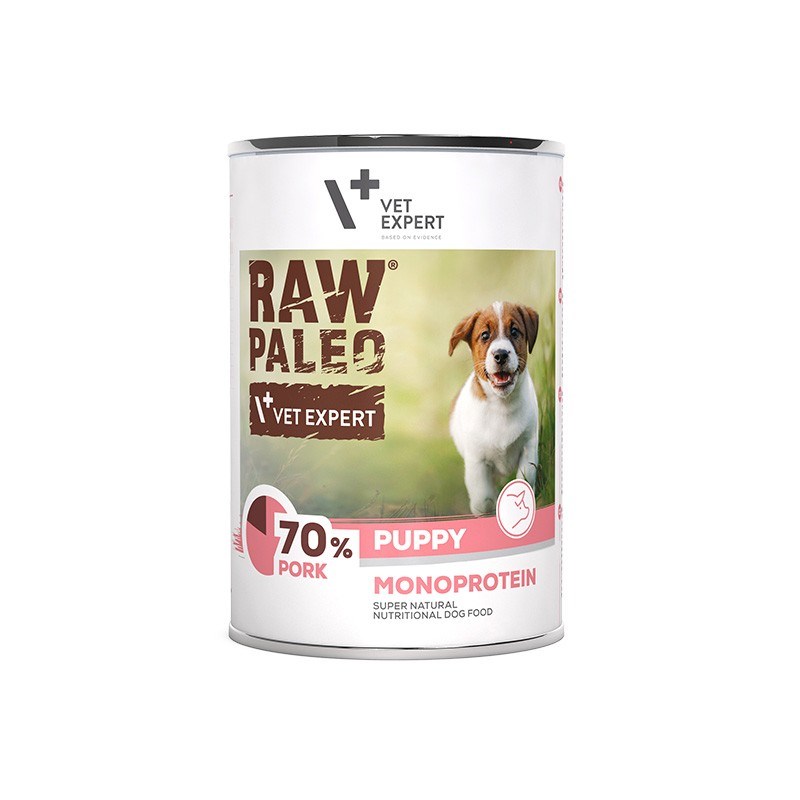 VETEXPERT Raw Paleo Puppy Monoprotein Goveje - mokra hrana za mladiče, 400 g