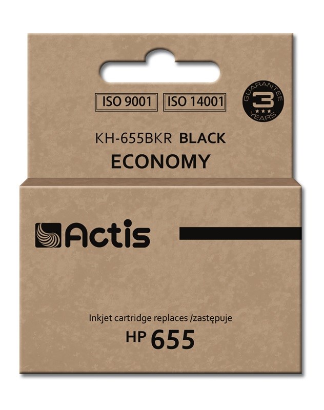 Actis KH-655BKR črn črnilni vložek (nadomestni za HP 655 CZ109AE), 20 ml