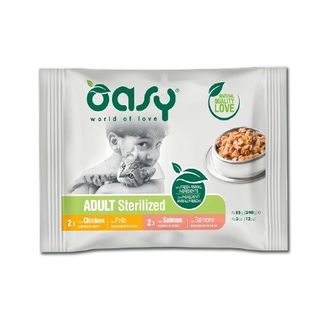 OASY Mokra hrana za mačke Chunks in gravy Multipack, 4x85g