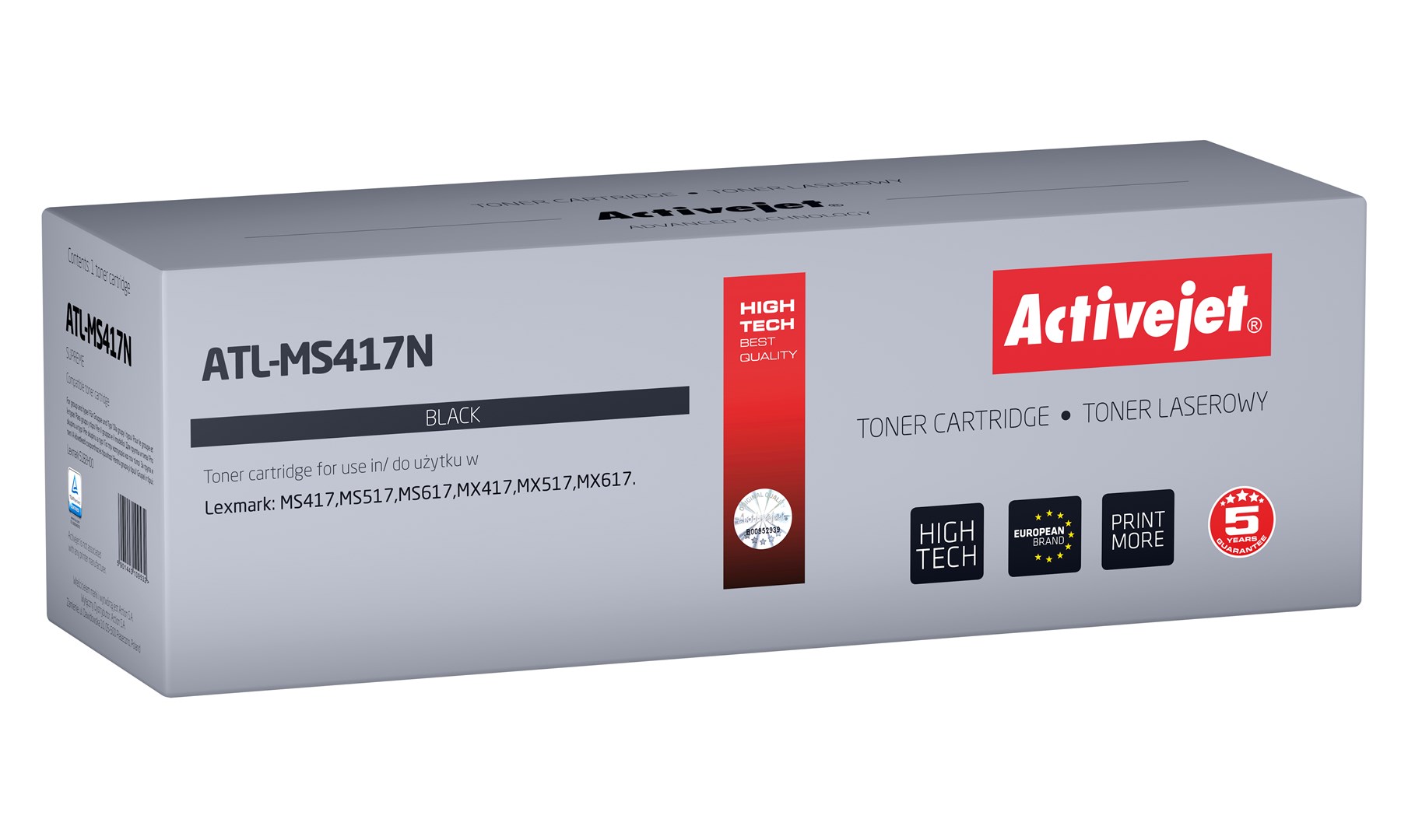 Toner Activejet ATL-MS417N za Lexmark, nadomestni Lexmark 51B2H00, 8500 strani, črn