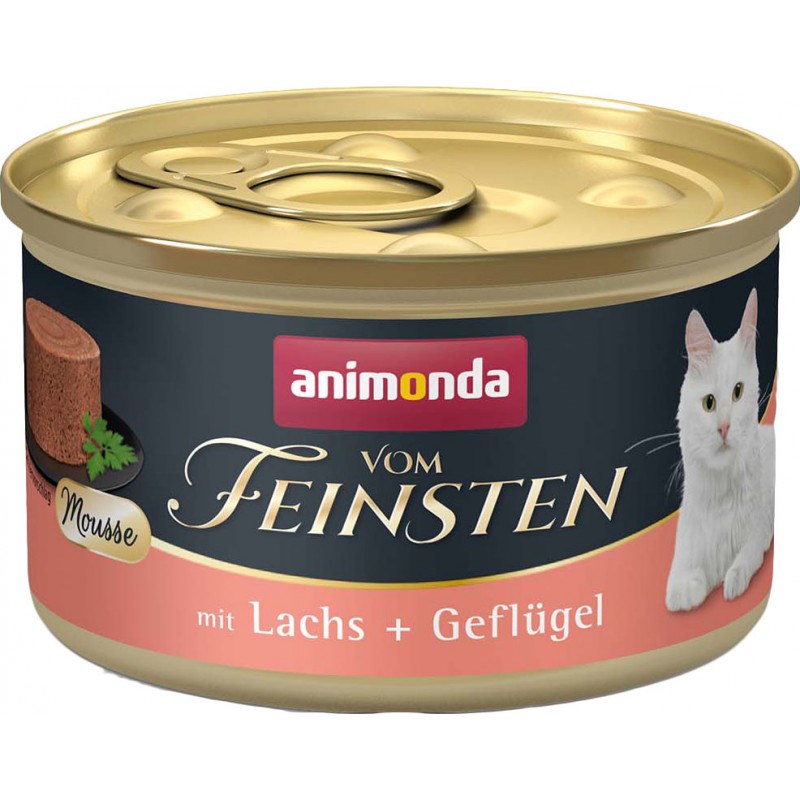 ANIMONDA Vom Feinsten Mousse losos in perutnina, mokra hrana za mačke, 85g
