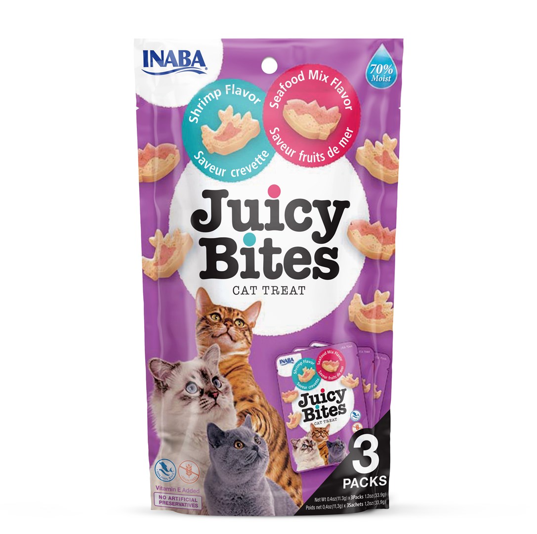 IBN Juicy Bites Shrimp and Seafood - priboljški za mačke, 3x11,3 g