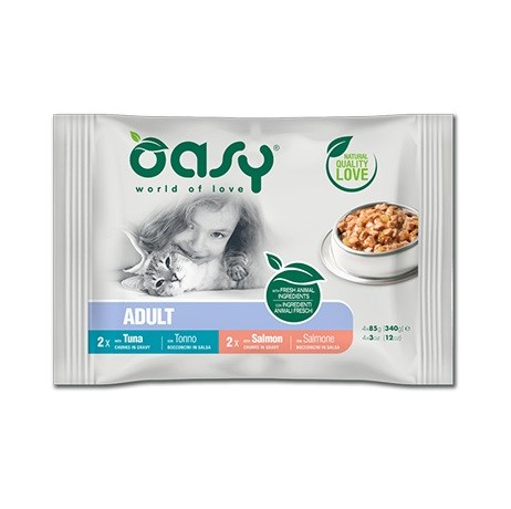 OASY Chunks in gravy Multipack Fish Selection - Mokra hrana za mačke - 4x85g