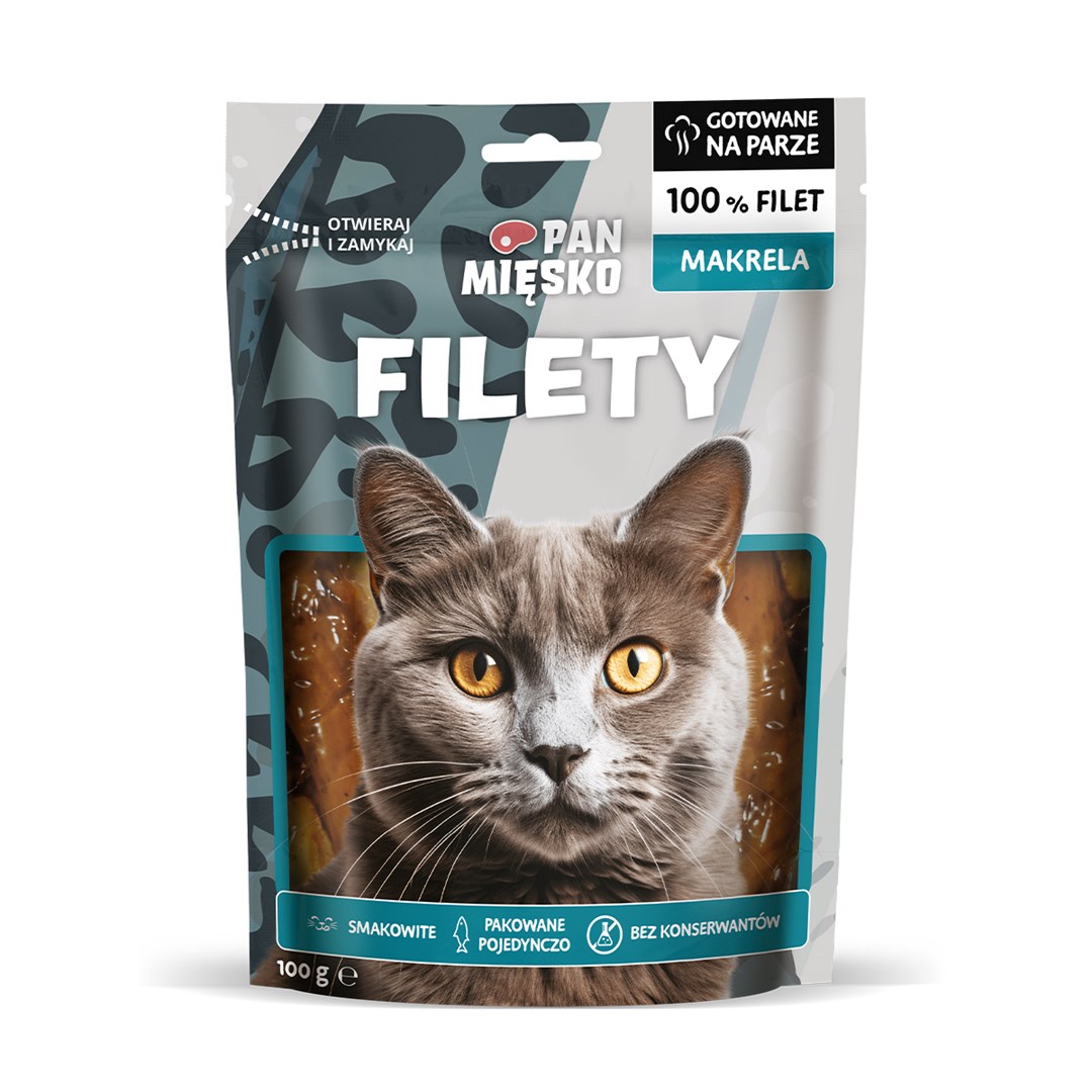 Pan Mielno - fileji skuše za mačke - 100g