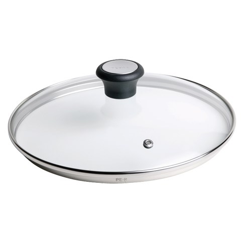 Pokrov za tefal posodo Okrogel 26 cm, Nerjaveče jeklo, Prozoren