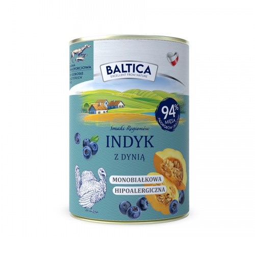 BALTICA Smaki regionów Turkey with pumpkin - mokra hrana za pse - 400g