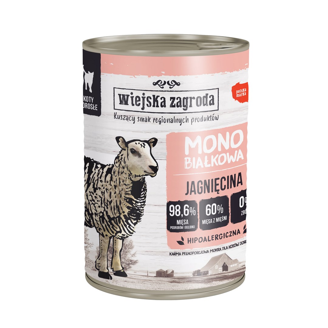WZA Monoprotein Lamb mokra hrana za mačke, 400g