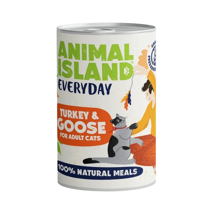 Mokra hrana za mačke ANIMAL ISLAND - puran in gos - 400g
