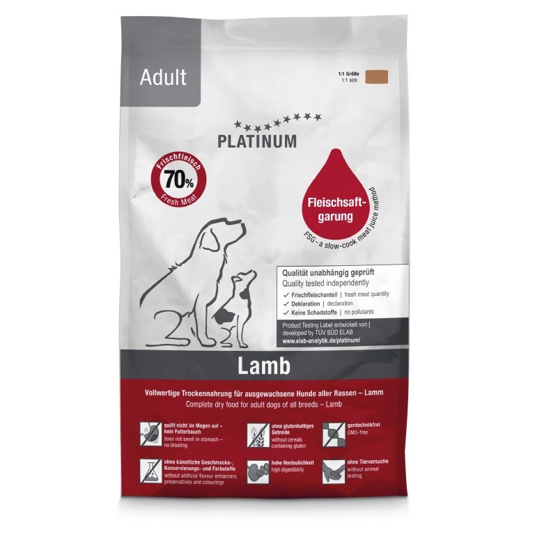 PLATINUM Adult Lamb - pol-vlažna hrana za pse - 1,5kg