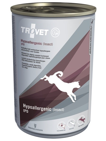 TROVET Hipoalergena mokra pasja hrana z insekti, 400 g