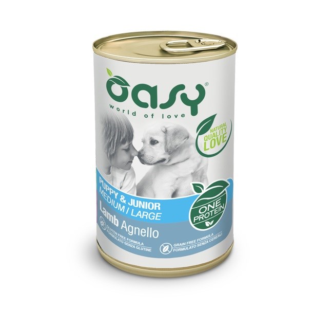 OASY One Protein Puppy & Junior Medium/Large Lamb - mokra hrana za mladiče 400g
