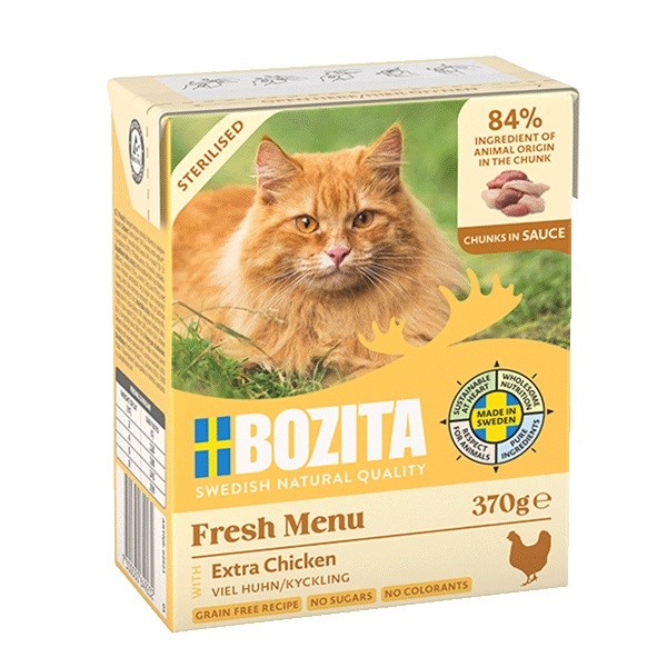 BOZITA Fresh Menu Sterilised Extra Chicken - mokra hrana za mačke, 370g