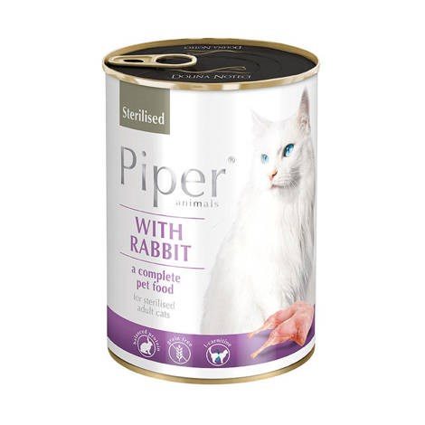 Dolina Noteci Piper Animals Sterilised z zajcem - mokra hrana za mačke - 400 g