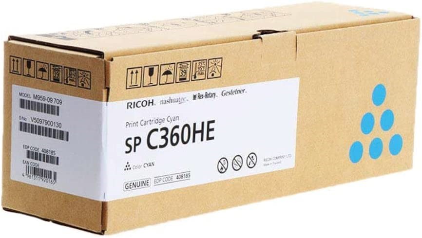 Ricoh 408185 toner, original, cian