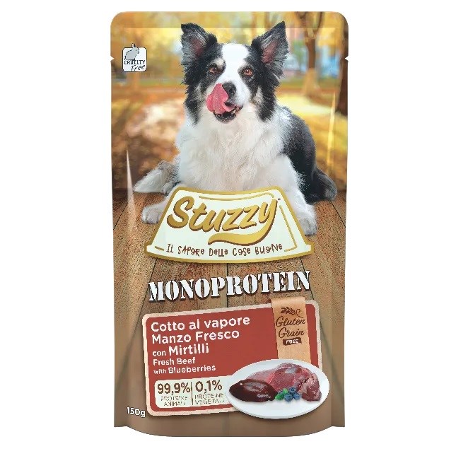 STUZZY Monoprotein govedina z borovnicami - mokra hrana za pse - 150 g